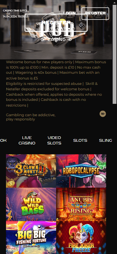 Pub Casino Mobile screenshot